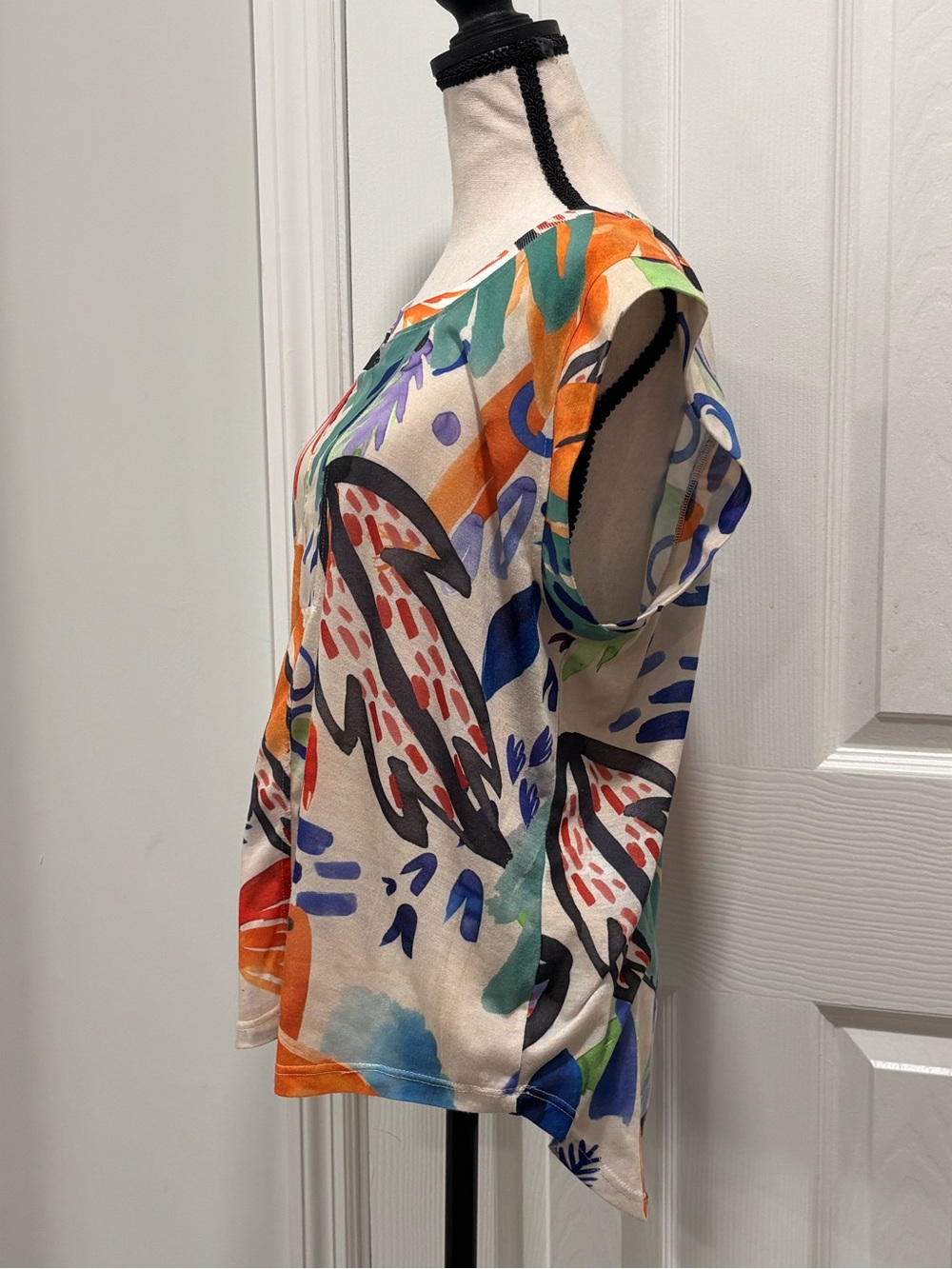 Zara Multicolor Abstract Collared Shirt with Blue Accents - Picture 5 of 9